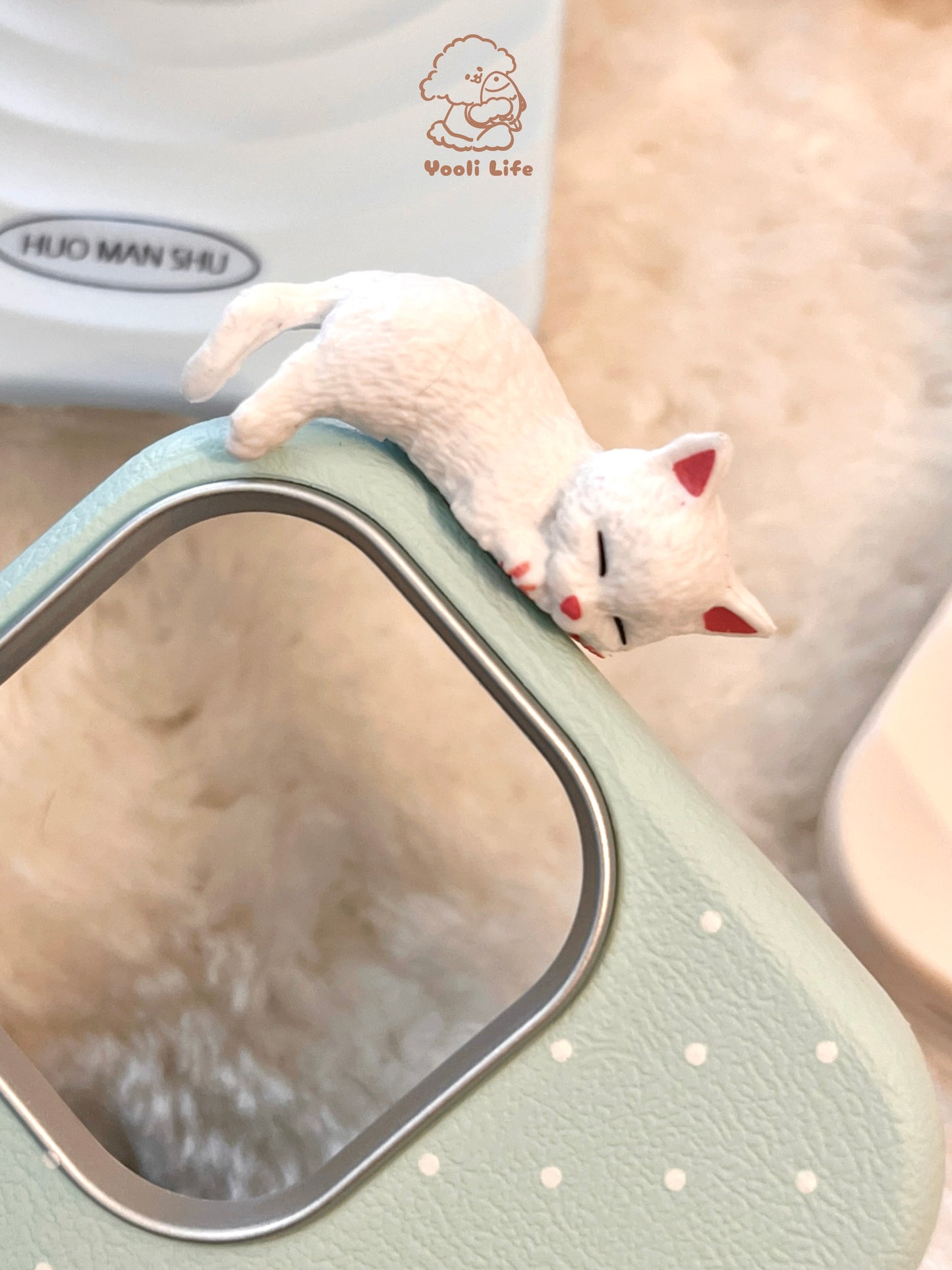 Soft Blue Dotty Cat Phone Case