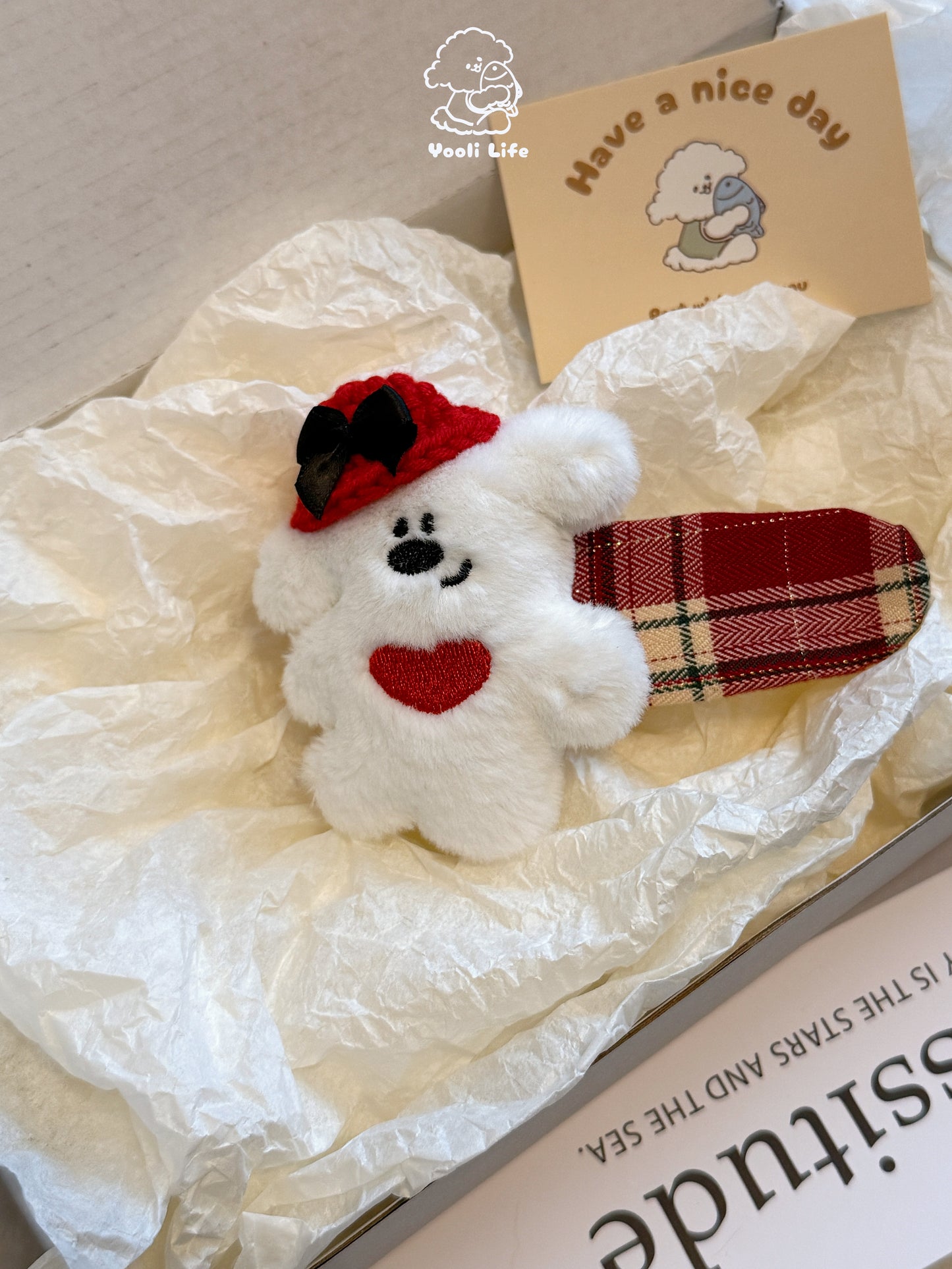 Red Hat Bear Hair Clip