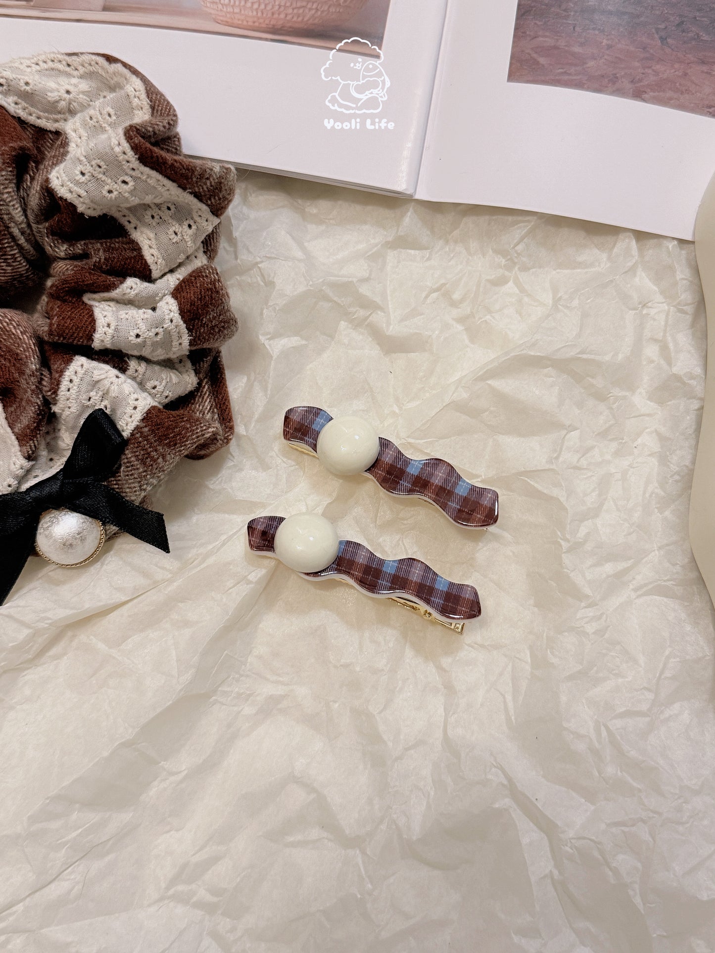 Wavy Pearl Hair Clip- Double Pack