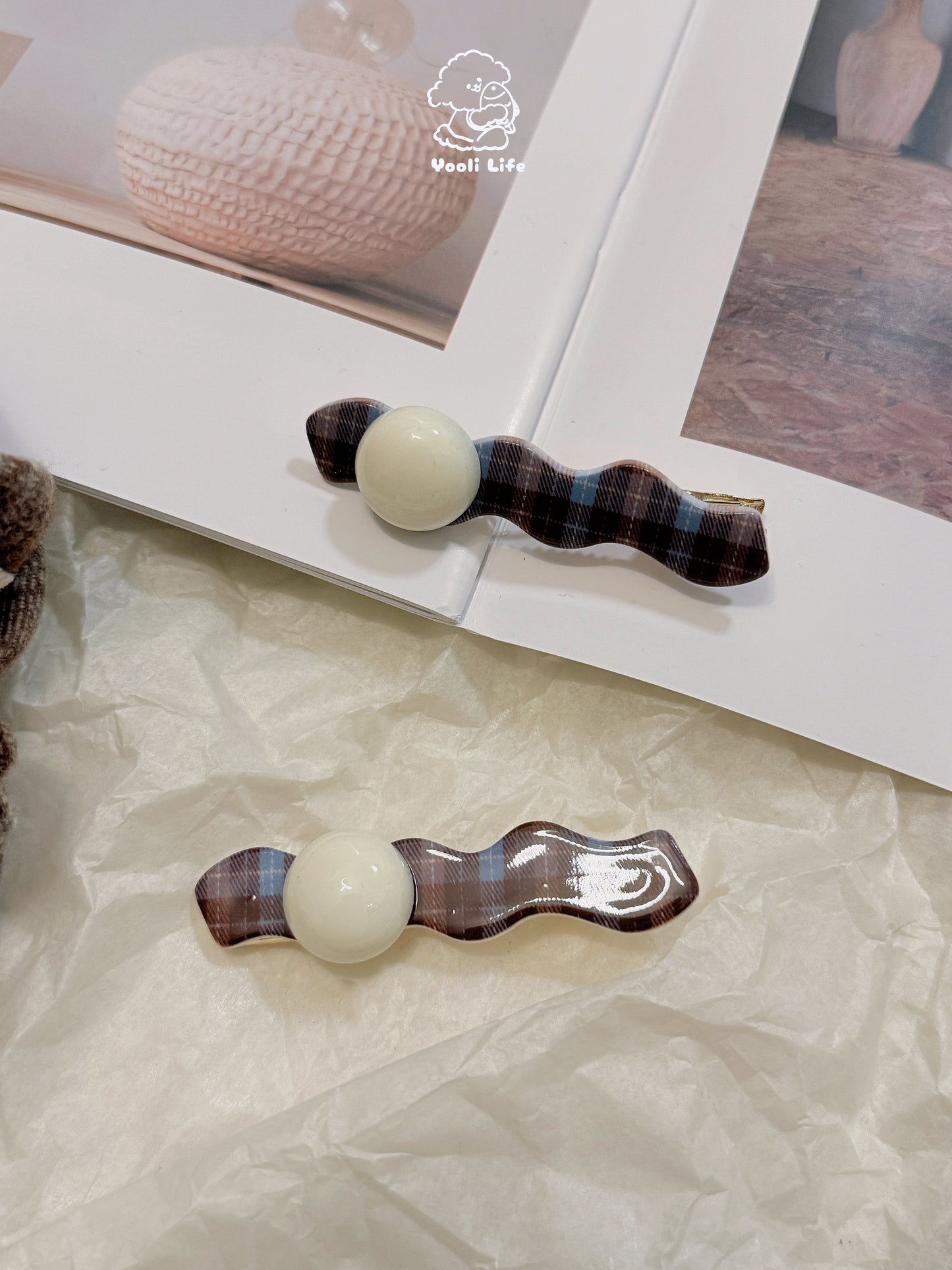 Wavy Pearl Hair Clip- Double Pack
