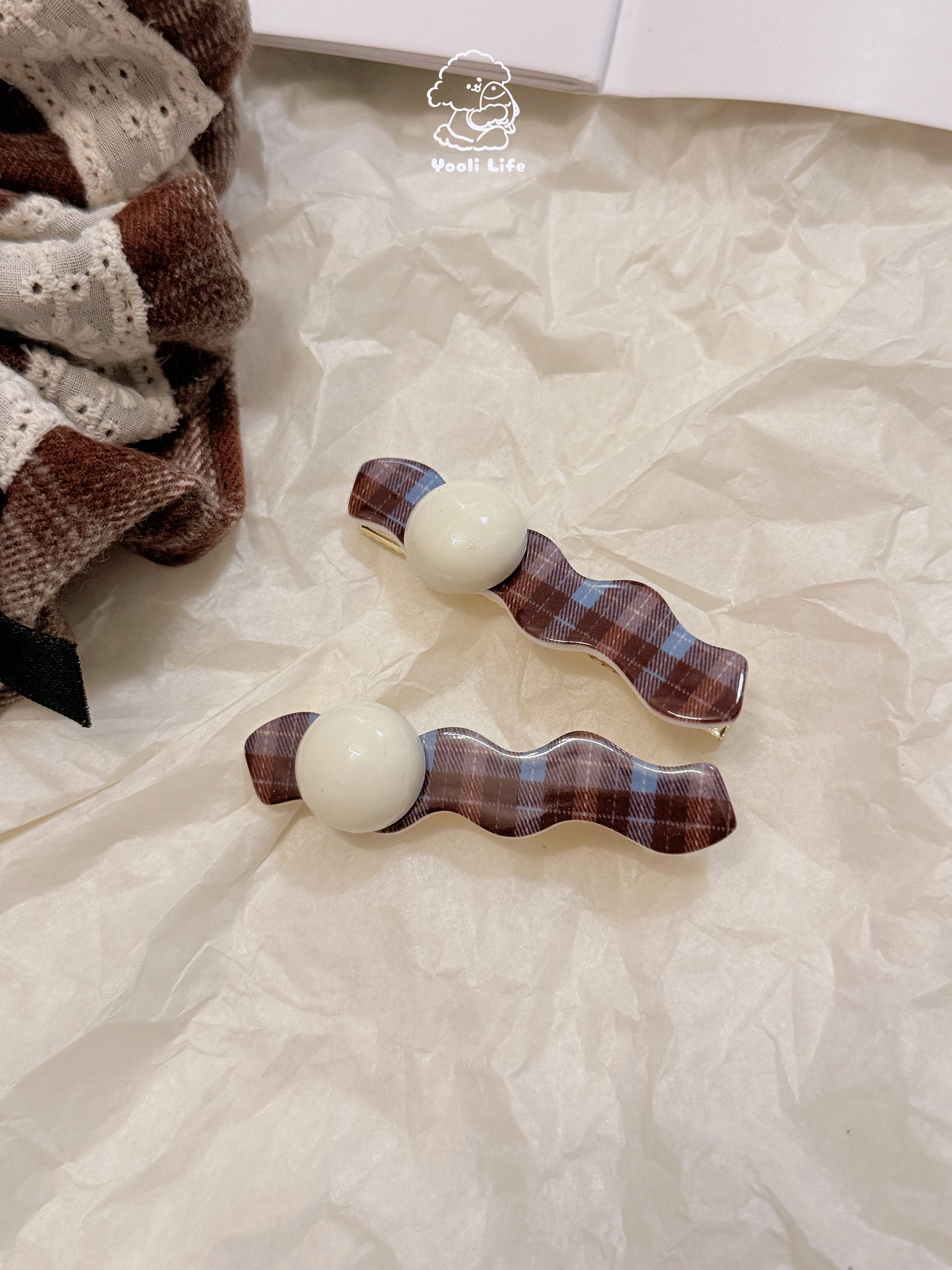 Wavy Pearl Hair Clip- Double Pack