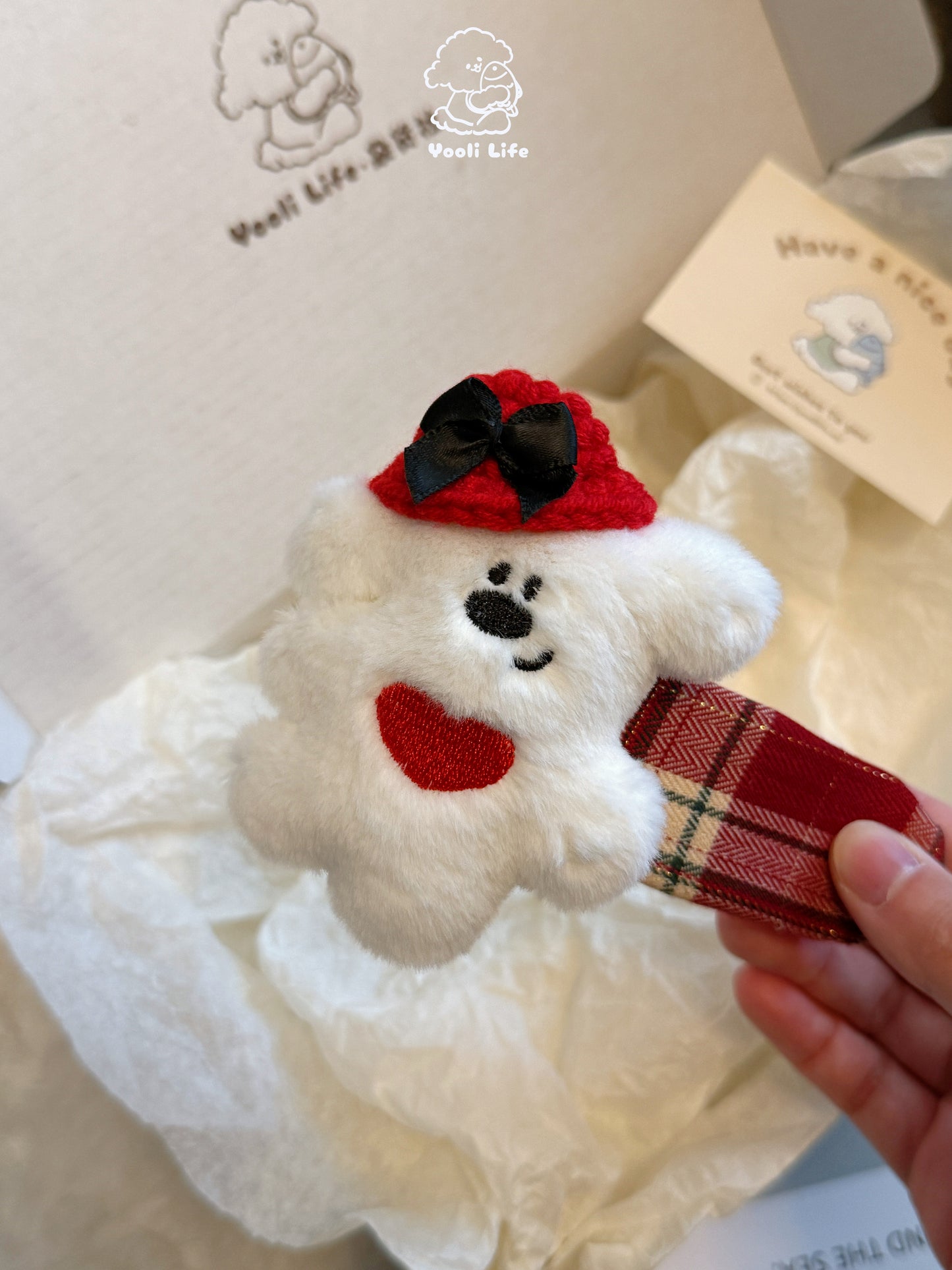 Red Hat Bear Hair Clip