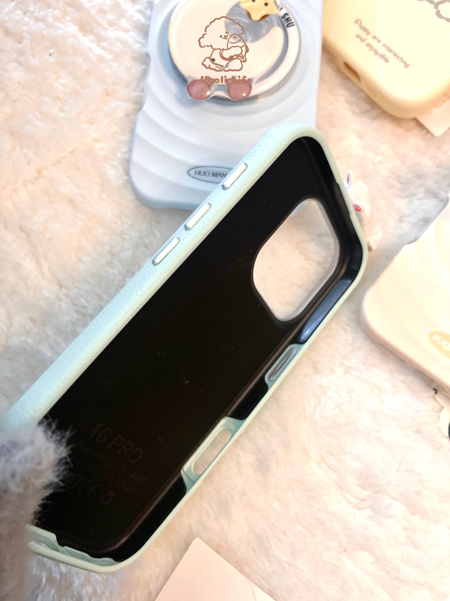 Soft Blue Dotty Cat Phone Case