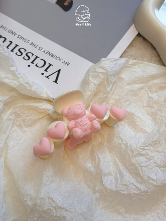 Pink Heart Hair Clip