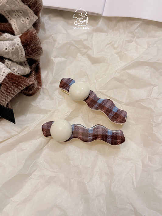 Wavy Pearl Hair Clip- Double Pack